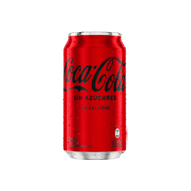 Gaseosa sin azúcar en lata Coca Cola 354 ml