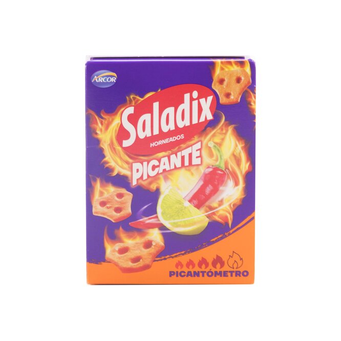 Snacks chips sabor ají picante lima en caja Saladix 100 gramos