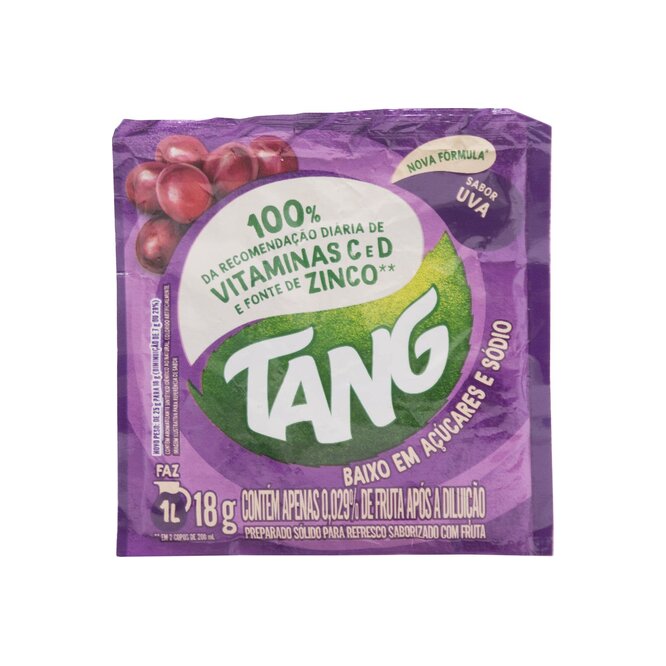 Jugo en polvo sabor uva para 1 litro Tang 18 gramos