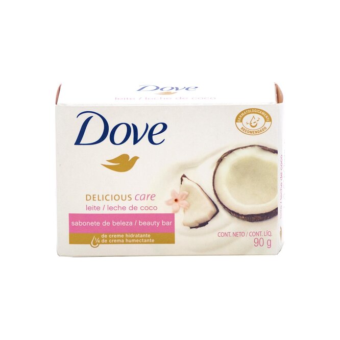Jabón de tocador leche de coco Dove en caja 90 gramos