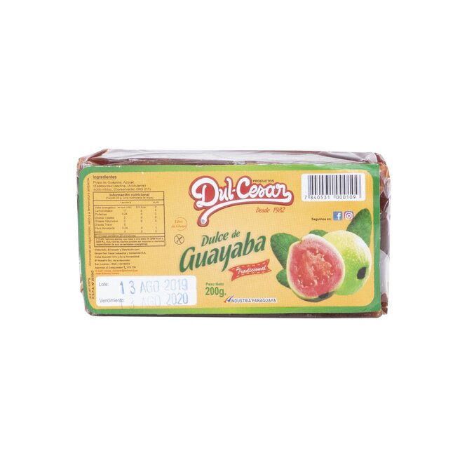 Dulce sabor guayaba barra Bon Gusto 200 gramos
