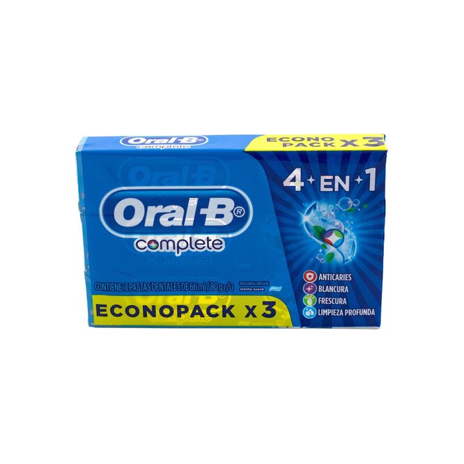 Pasta dental complete 4en1 pack x3 Oral B