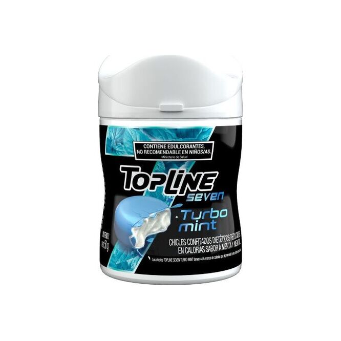 Chicles sabor menta y mentol Topline 50 gramos