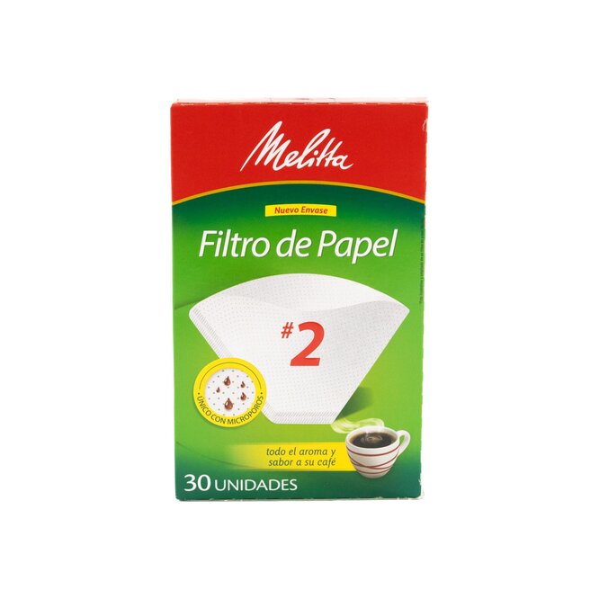 Filtro de papel para café Nro. 2 caja Melita 30 unidades