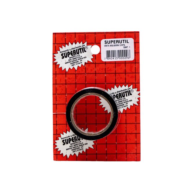 Cinta aisladora 5 metros unidad Superútil 1 unidad