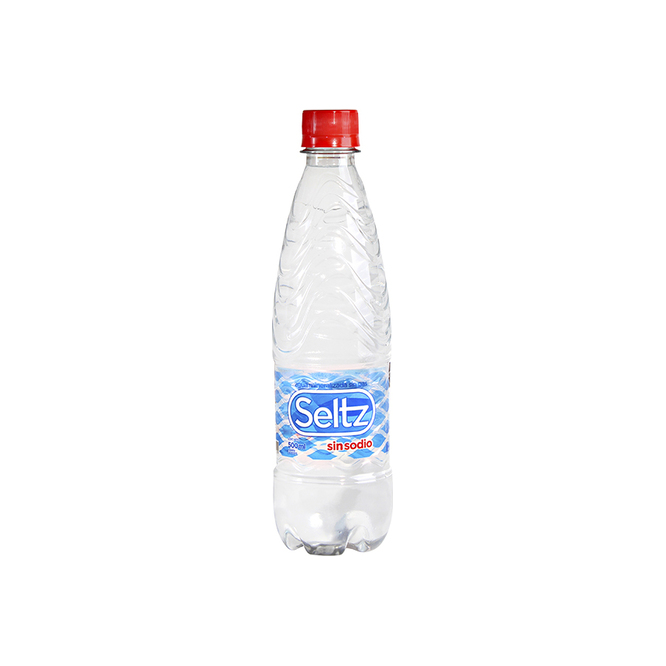 Agua mineral sin sodio botella descartable Seltz 500 ml
