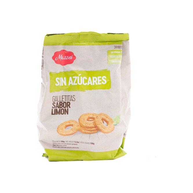 Galletita sabor limón sin azúcar paquete Mazzei 150 gramos