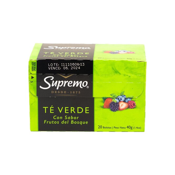 Té verde frutos del bosque en caja Supremo 20 unidades