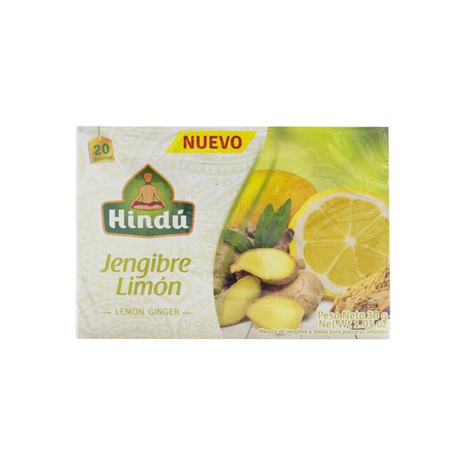 Té mezcla de jengibre y limón Hindú 20 Saquitos