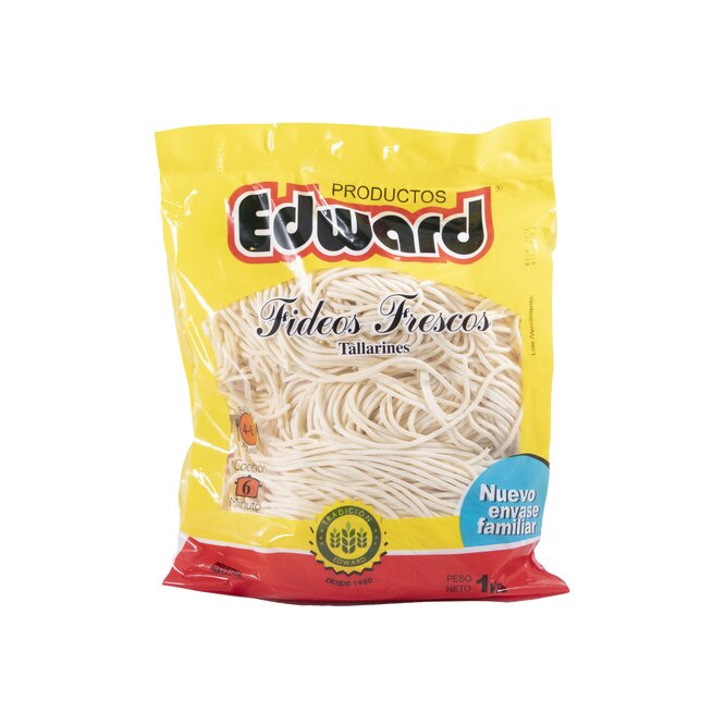 Fideos tallarines frescos en paquete Edward 1 kilo
