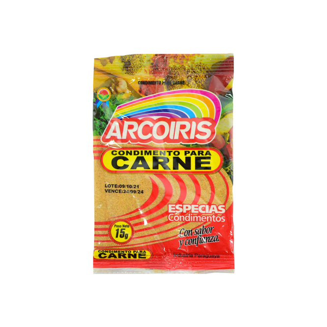 Bolsa para horno condimentado para carne paquete Arcoíris 25 gramos