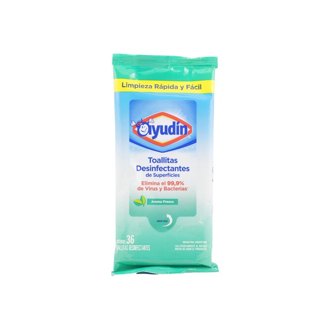 Toallitas desinfectantes de superficies en doy pack Ayudin 36 unidades