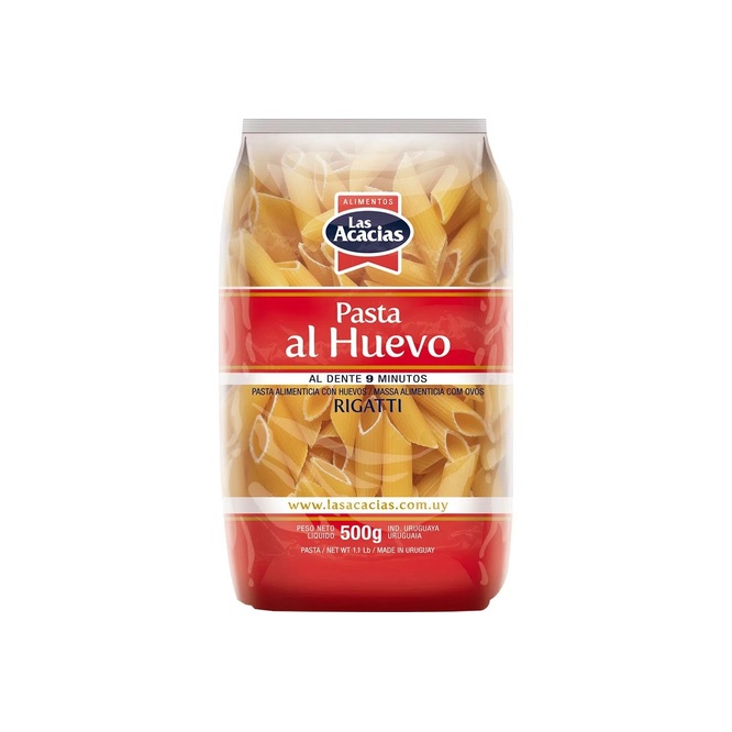 FIDEOS LAS ACACIAS RIGATTI/HUEVO 500GR