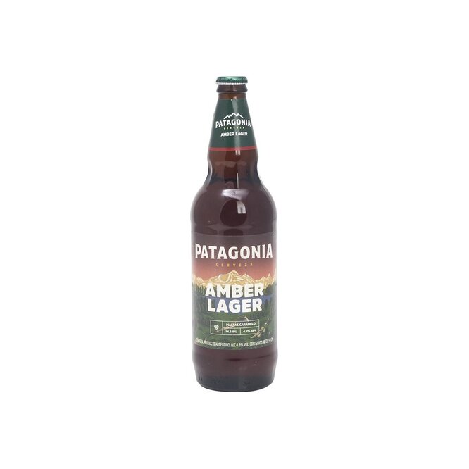 Cerveza Amber lager en botella descartable Patagonia 730 ml
