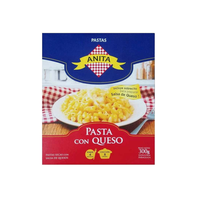 Pastas secas con salsa de queso Anita 300 gramos