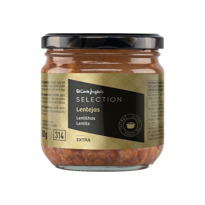 LENTEJAS COCIDAS EXTRA FRASCO 200GR ECI