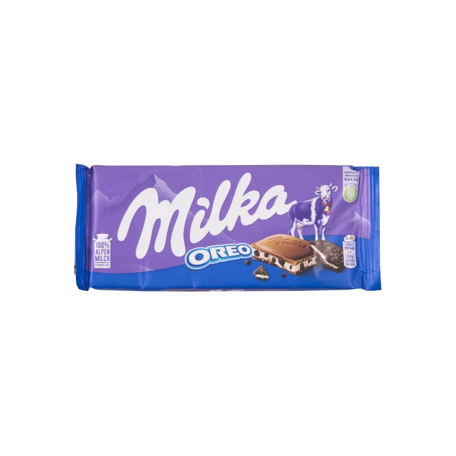 Tableta de chocolate con leche rellena sabor vainilla Milka 100 gramos