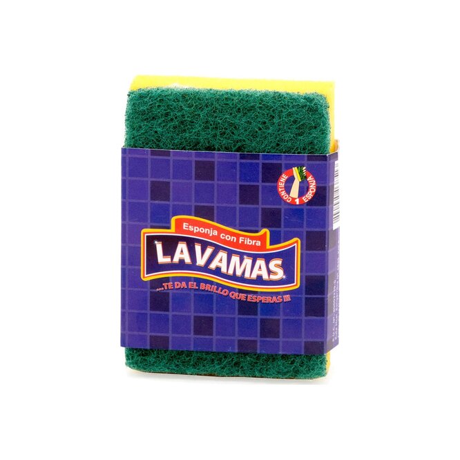 ESPONJA CON FIBRA LAVAMAS