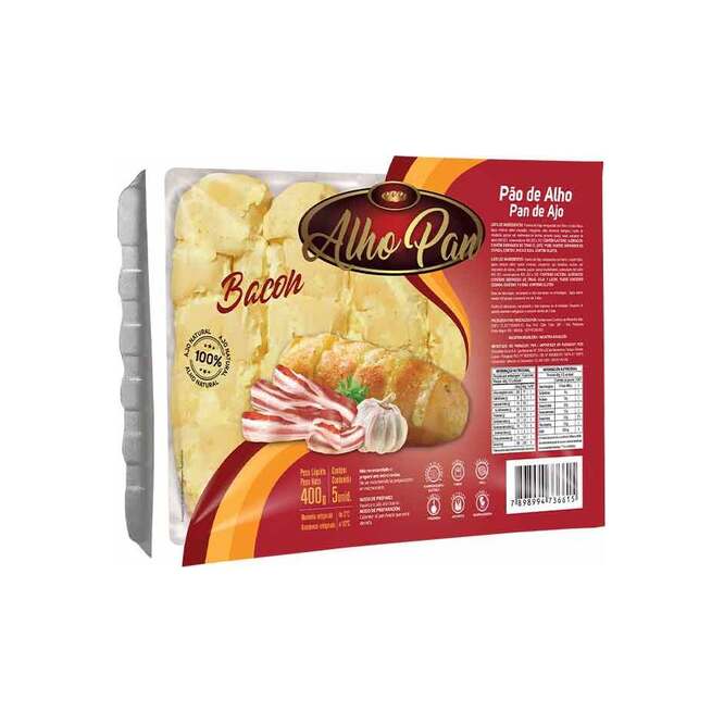 Pan de ajo con bacon Alho pan 5 unidades