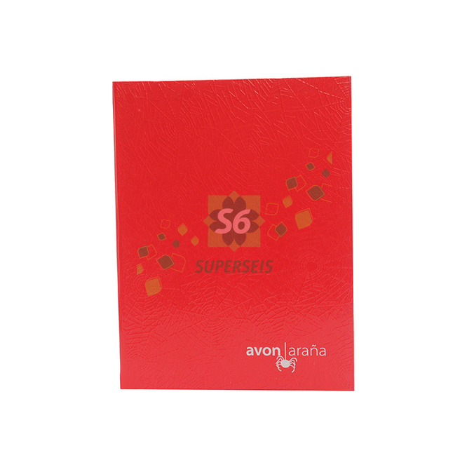 Cuaderno tapa dura 2 rayas diseño araña rojo Avon 96 hojas