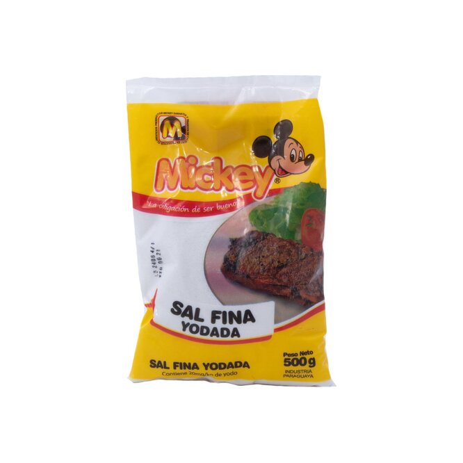 Sal fina yodada Mickey 500 gramos
