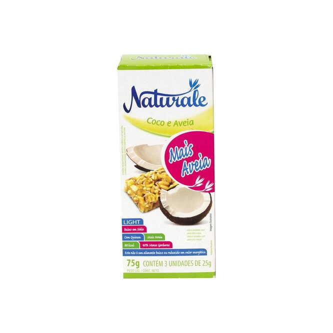 Barra de cereal Light Coco y Avena 3 unidades Naturale 25 gramos