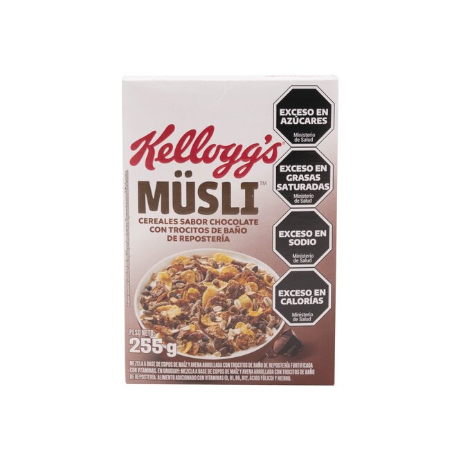 Cereal sabor chocolate musli Kelloggs 255 gramos