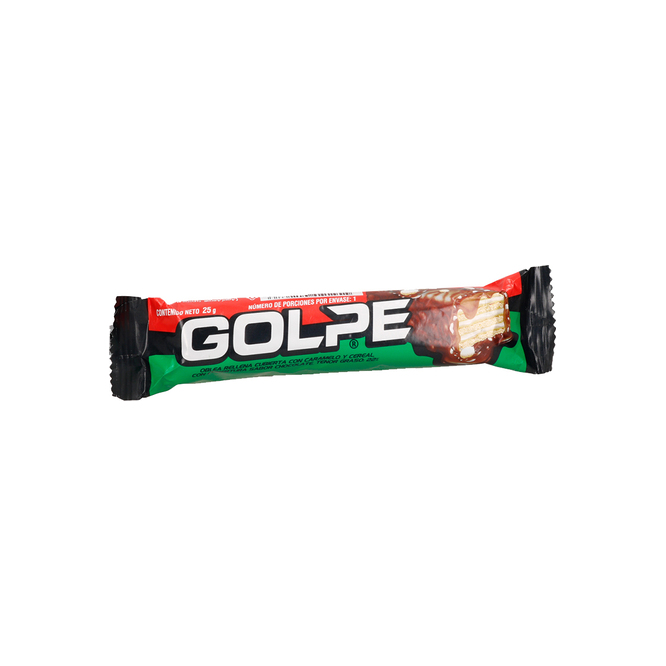 Chocolate relleno con caramelo y cereal Golpe 25 gramos
