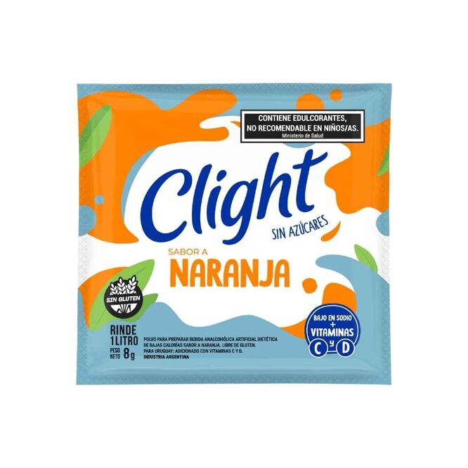 Jugo en polvo de naranja Clight 8 gramos