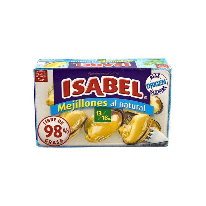 Mejillones al Natural en lata Isabel 120 gramos