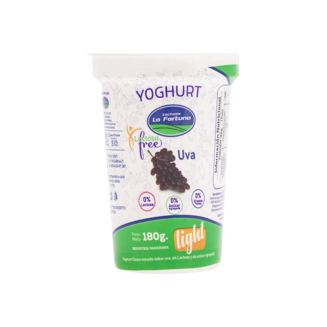 Yogurt dietético sabor uva La Fortuna 180 ml
