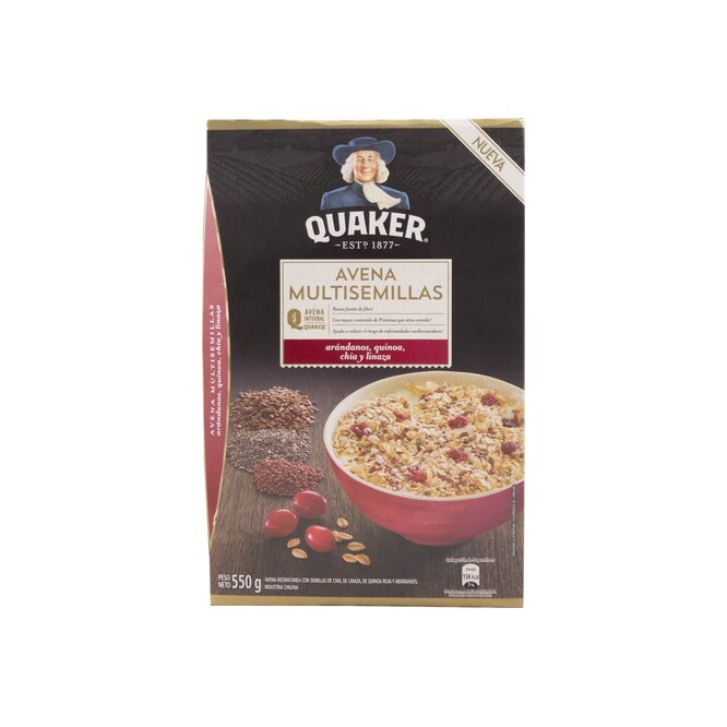 Avena con Arándanos, Chía y Linaza en caja Quaker 550 gramos