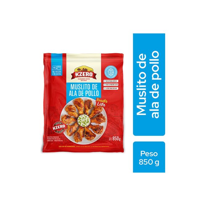 Muslito de ala de pollo congelado en paquete Kzero 850 gramos