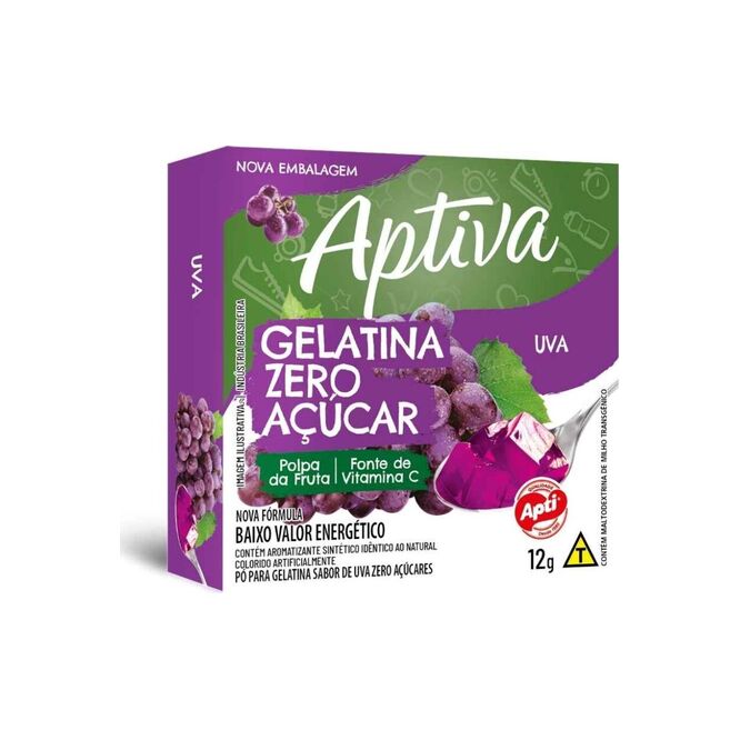 Gelatina en Polvo sabor Uva Cero Azúcar Apti 12 gramos