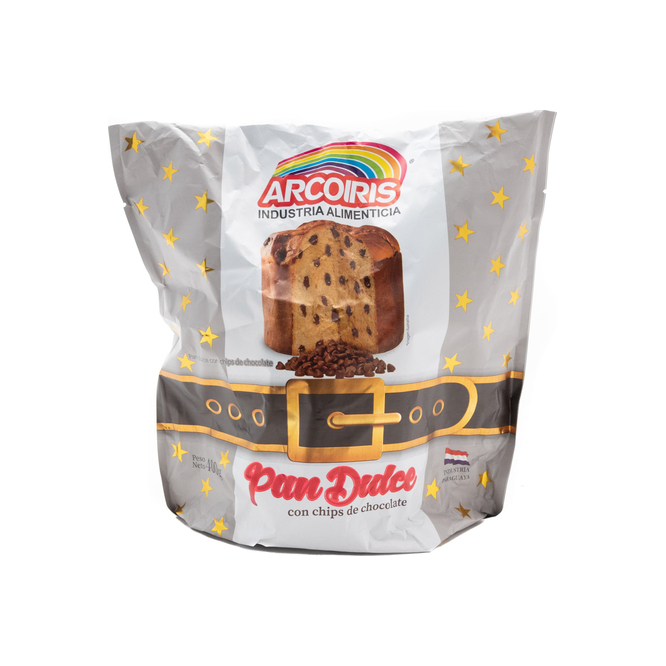 Pan dulce con chispas de chocolate en paquete Arco Iris 400 Gramos