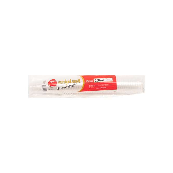 Vaso transparente Asiplast 200 ml por 50 unidades