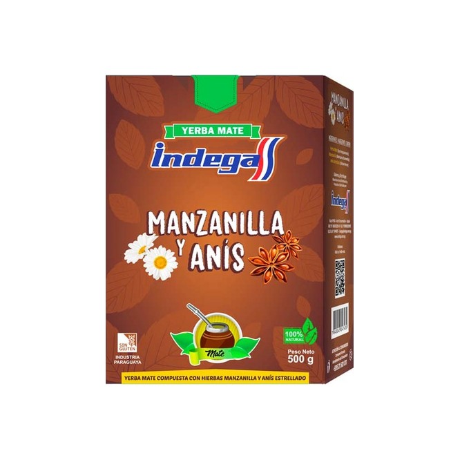 Yerba mate manzanilla y anís Indega 500 gramos