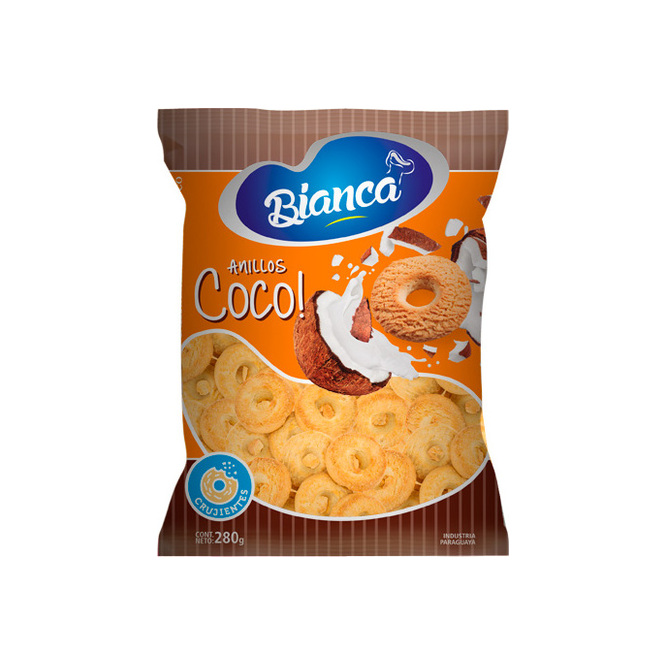 Galletitas anillos de coco paquete Bianca 280 gramos