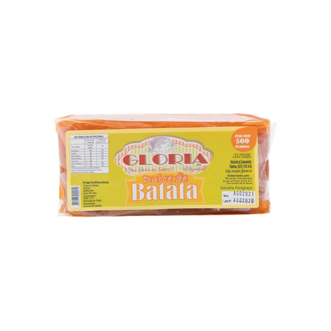 DULCE D/BATATA GLORIA 500GR PLAST