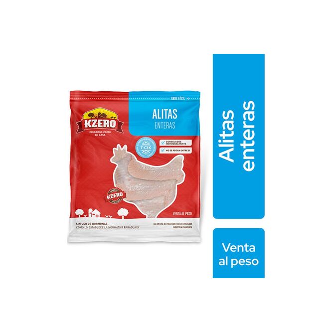 Alas de pollo Congelado en paquete Kzero por kilo
