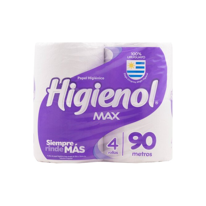 Papel higiénico 90 metros Higienol 4 unidades