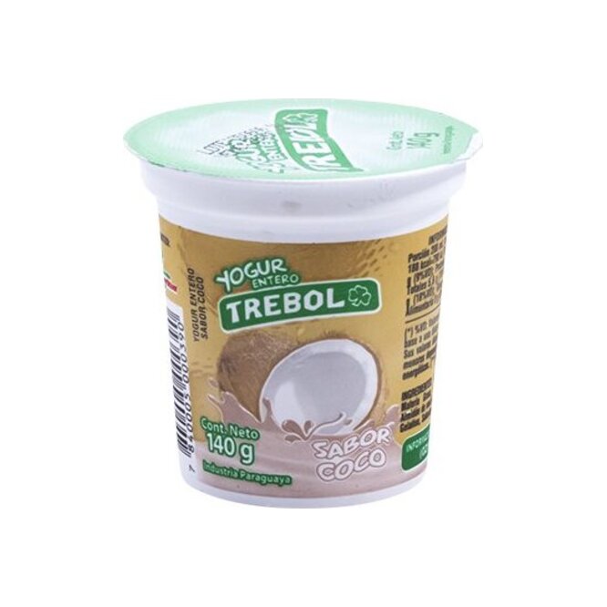 Yogurt sabor Coco Trebolín en pote Trébol 140 GR