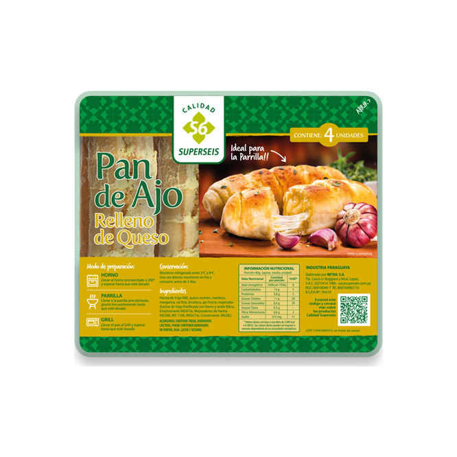 Pan de ajo Superseis 4 unidades