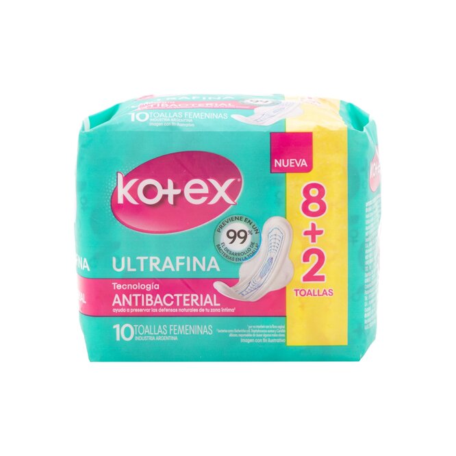 TOALLAS FEMENINO ULTRAFINA KOTEX 10 UN