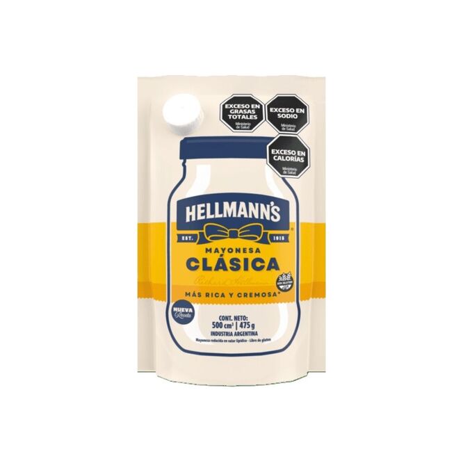 Mayonesa Clásica en doy pack Hellmann’s 475 gramos