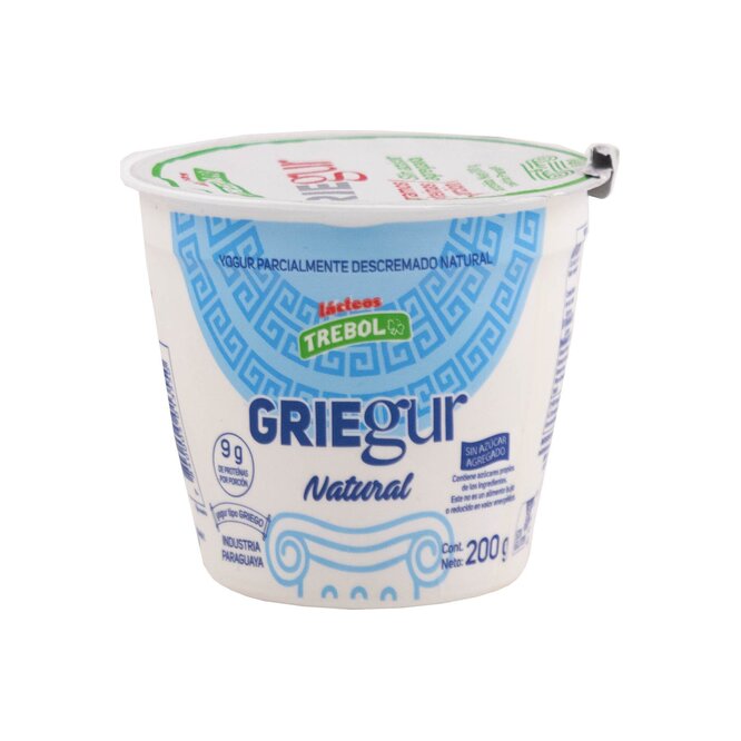Yogurt descremado natural griego pote Trébol 200 gramos