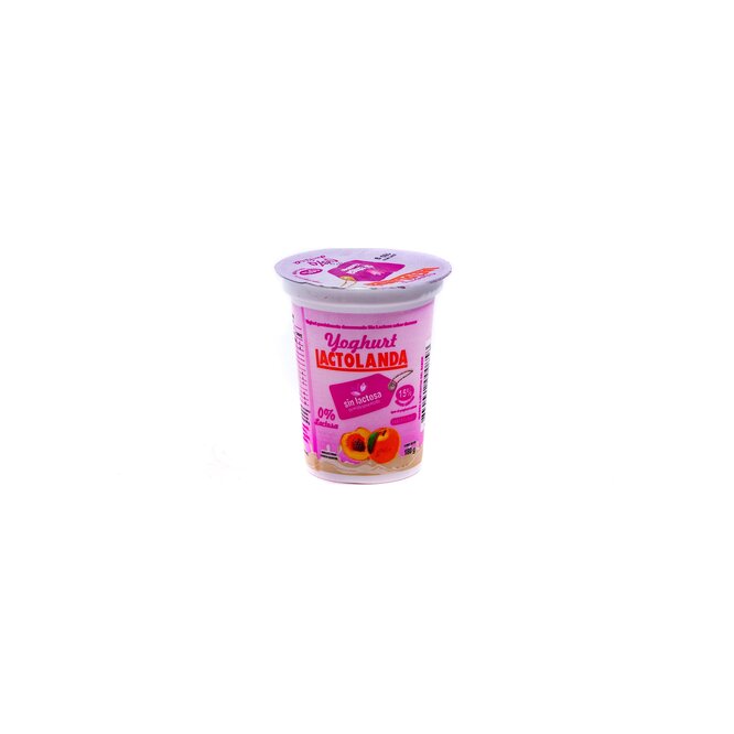 Yoghurt durazno semidescremado sin lactosa Lactolanda 180 ml