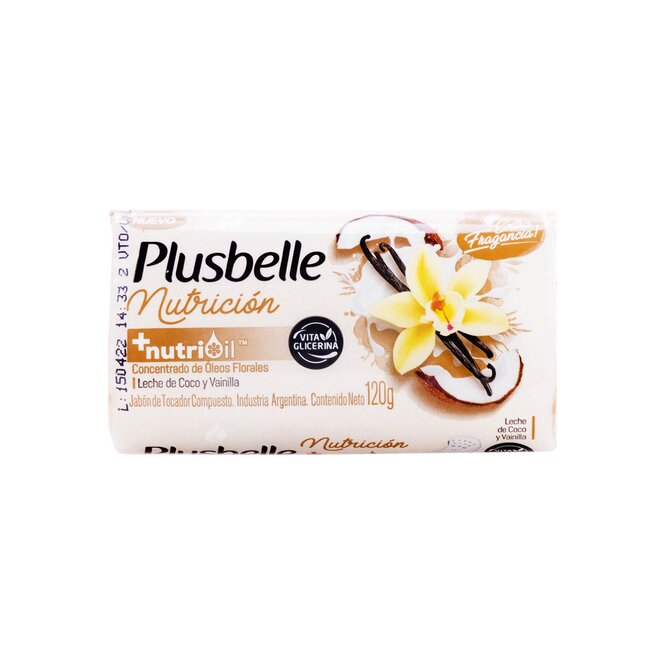 JABON D/TOC PLUSBELLE LECH/COC/VAIN 120G