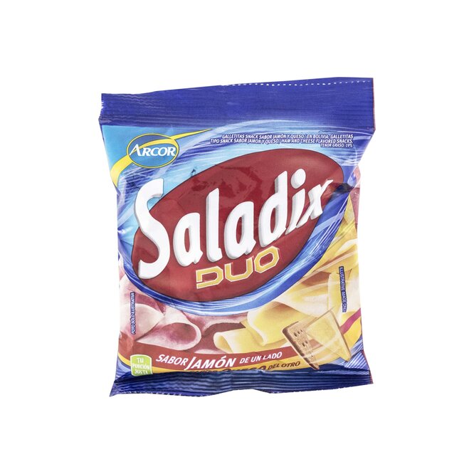 Galletitas sabor jamón y queso duo Saladix 25 gramos