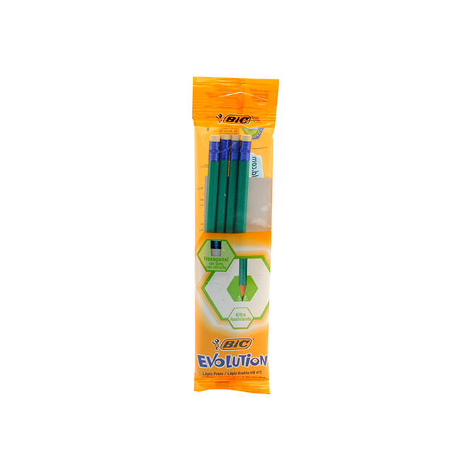 Lápiz de papel con goma Bic 4 unidades